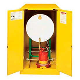 Drum Cabinet 55 Gal Capacity Horizontal Manual Close Flammable with Drum Rollers