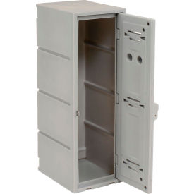 1-Tier 1 Door Modular Plastic Locker, 12"W x 15"D x 36"H, Gray, Assembled