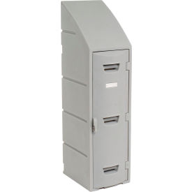 1-Tier 1 Door Modular Plastic Locker, 12"W x 15"D x 47"H, Gray, Assembled