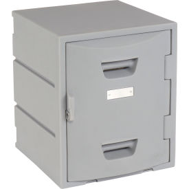 1-Tier 1 Door Modular Plastic Locker, 15"W x 15"D x 18"H, Gray, Assembled