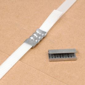 Serrated Polyester Strapping Seals, 1/2" Strap Width, Silver, Pack of 1000