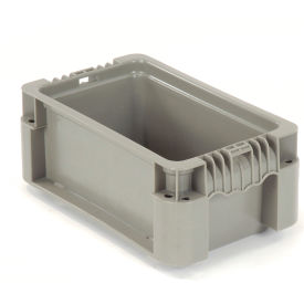 Stackable Straight Wall Container, Solid, 12"L x 7-3/8"W x 5"H, Gray