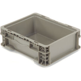 Stackable Straight Wall Container, Solid, 12"L x 15"W x 5"H, Gray