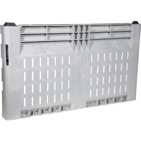 Decade Extended Vented Short Plastic Sidewall For Quick Assembly Container, 40"W x 28"H, Gray