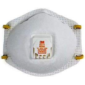 8511 N95 Disposable Respirator w/ Exhalation Valve, 10/Box