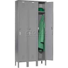 1-Tier 3 Door Locker, 36"W x 18"D x 78"H, Gray, Unassembled
