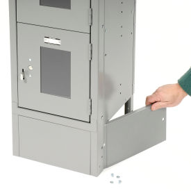 End Base For 15"Dx6"H Gray Locker, Pair (Left & Right)