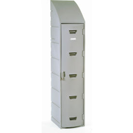 1-Tier 1 Door Box Plastic Locker, 15"W x 18"D x 73"H, Gray, Assembled