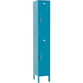 2-Tier 2 Door Locker, 12"W x 18"D x 78"H, Blue, Assembled