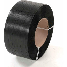 Polyester Strapping, 1/2"W x 5800'L x 0.025" Thick, Black