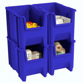 Plastic Giant Hopper Bin, 17-1/2"L x 10-7/8"W x 12-1/2"H, Blue