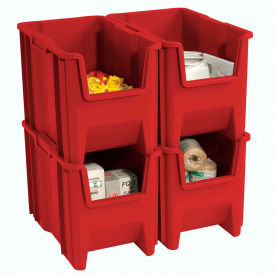 Plastic Giant Hopper Bin, 17-1/2"L x 10-7/8"W x 12-1/2"H, Red