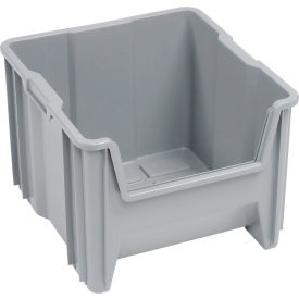 Plastic Giant Hopper Bin, 17-1/2"L x 16-1/2"W x 12-1/2"H, Gray