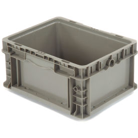 Stackable Straight Wall Container, Solid, 12"L x 15"W x 7-1/2"H, Gray
