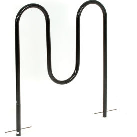 Wave Bike Rack, 5-Bike Capacity, Below Ground Mount, Black