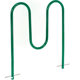 Wave Bike Rack, 5-Bike Capacity, Below Ground Mount, Green