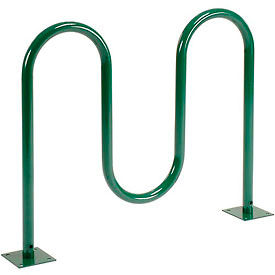 Wave Bike Rack, 5-Bike Capacity, Flange Mount, Green