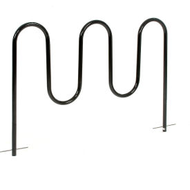 Wave Bike Rack, 7-Bike Capacity, Below Ground Mount, Black