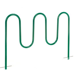 Wave Bike Rack, 7-Bike Capacity, Below Ground Mount, Green