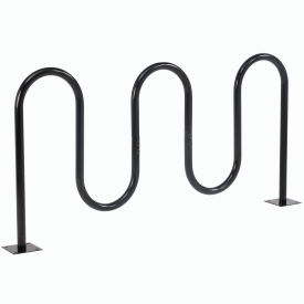 Wave Bike Rack, 7-Bike Capacity, Flange Mount, Black