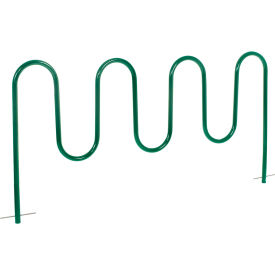 Wave Bike Rack, 9-Bike Capacity, Below Ground Mount, Green