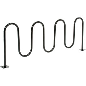 Wave Bike Rack, 9-Bike Capacity, Flange Mount, Black