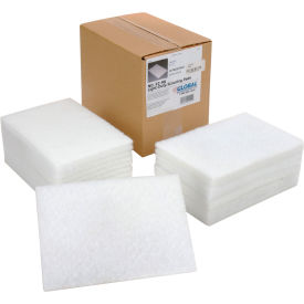 Light Duty Scouring Pads, White, 6" x 9" - Case of 20 Pads
