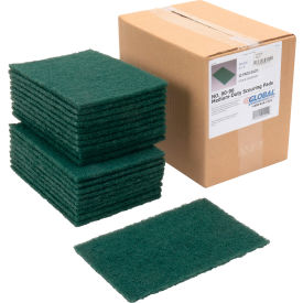 Medium Duty Scouring Pads, Green, 6 x 9 - Case of 20 Pads