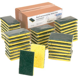 Resort Cut Scrub Sponge, Yellow/Green, 2.75" x 4" - Case of 40 Sponges