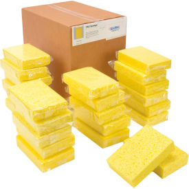 Cellulose Sponge, Yellow, 4.25" x 6.25" - Case of 24 Sponges