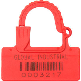 One Piece Padlock Seal, Red, 100/Pack