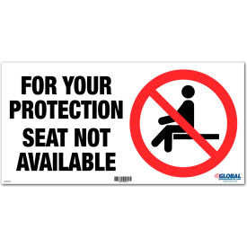 Seat Not Available Adhesive Sign, 12"W x 6''H, For Wall, Seat or Bench