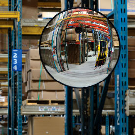 Round Glass Convex Mirror, Indoor, 26" Dia., 160° Viewing Angle