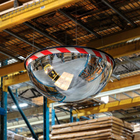 Full Dome Acrylic Warning Mirror, Indoor, 36" Dia., 360 Degree Viewing Angle