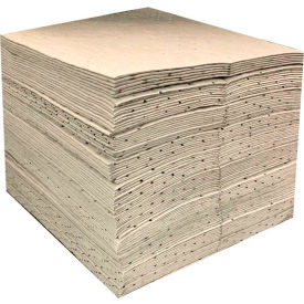 Universal Sorbent Pads, Medium-weight, 15"L x 18"W, Gray, 100/Pack