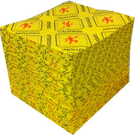High Visibility Hazmat Sorbent Pads, Heavyweight, 16"W x 18"L, Yellow