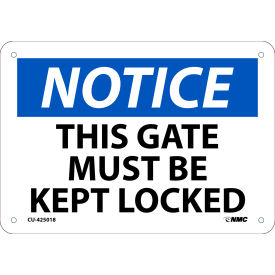"This Gate Must Be Locked" OSHA Sign