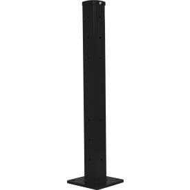 Vestil Bolt-On Style Steel Post For 3 Ribbed Guard Rails, 42"H, Black