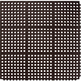 Interlocking Drainage Mat, 3'W x 3'L, 5/8" Thick, Black