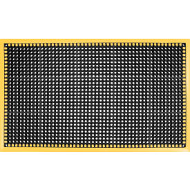 Drainage Mat, 2'W x 3'L, 7/8" Thick, Black/Yellow Border
