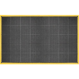 Drainage Mat, 3'W x 5'L, 7/8" Thick, Black/Yellow Border