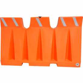 6'L Traffic Barrier, Polyethylene, Orange