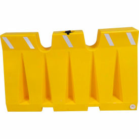 6'L Traffic Barrier, Polyethylene, Yellow
