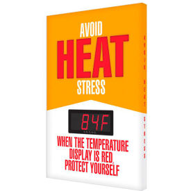 Heat Stress Temperature Sign, AVOID HEAT STRESS, 28"H x 20"W, Aluminum