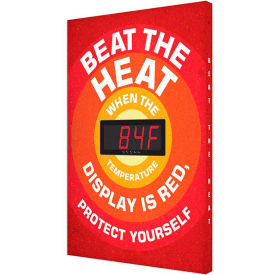 Heat Stress Temperature Sign, BEAT THE HEAT, 28"H x 20"W, Aluminum