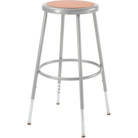Steel Shop Stool with Hardboard Seat Adjustable Height 25"-33" - Gray - Pack of 2