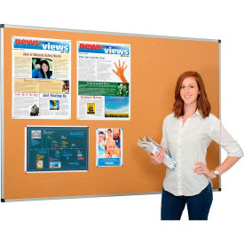 Cork Bulletin Board - 72"W x 48"H - Aluminum Frame
