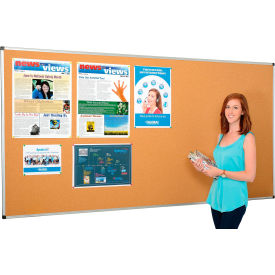 Cork Bulletin Board - 96"W x 48"H - Aluminum Frame