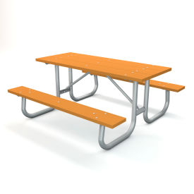 6' Rectangular Picnic Table, Recycled Plastic, Cedar