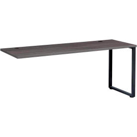 Open Plan Return Desk - 48"W x 24"D x 29"H - Charcoal Top with Black Legs